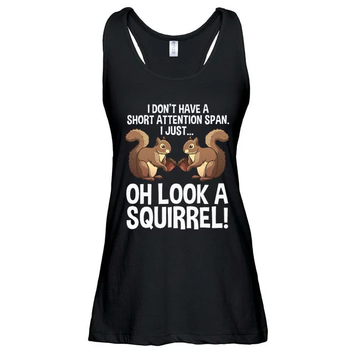 Funny ADHD Squirrel Design For  Chipmunk Pet Lovers Ladies Essential Flowy Tank