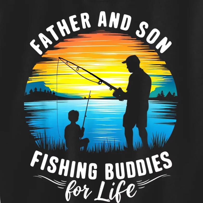 Father And Son Fishing Buddies For Life Kids Sweatshirt