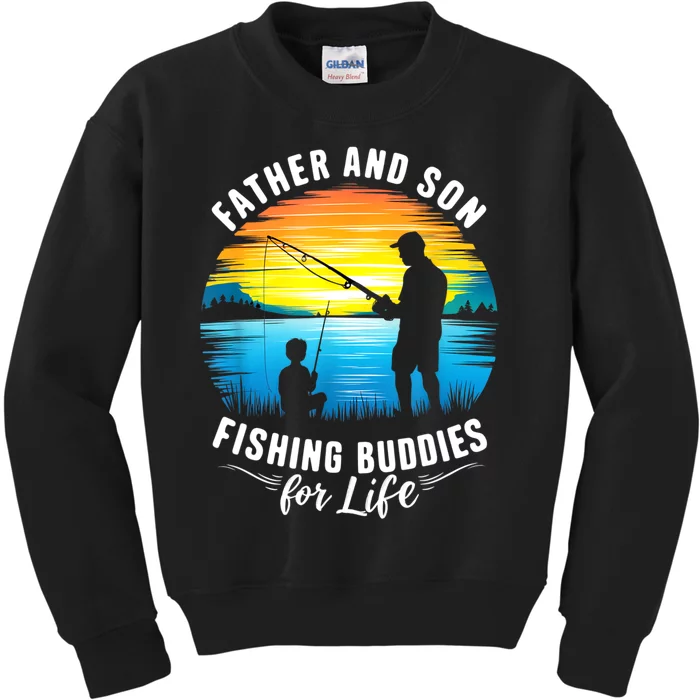 Father And Son Fishing Buddies For Life Kids Sweatshirt