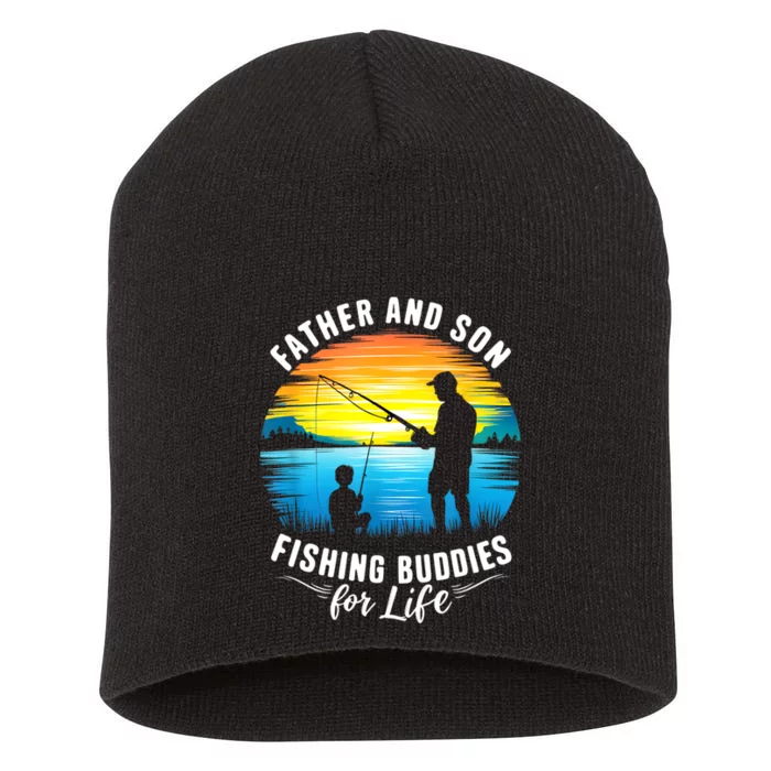 Father And Son Fishing Buddies For Life Short Acrylic Beanie