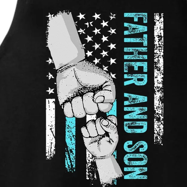 Father And Son American Flag Matching Fathers Day Father Son Ladies Tri-Blend Wicking Tank