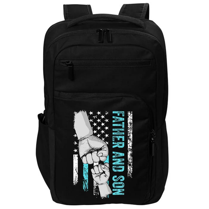 Father And Son American Flag Matching Fathers Day Father Son Impact Tech Backpack