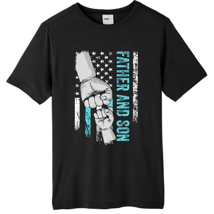 Father And Son American Flag Matching Fathers Day Father Son ChromaSoft Performance T-Shirt