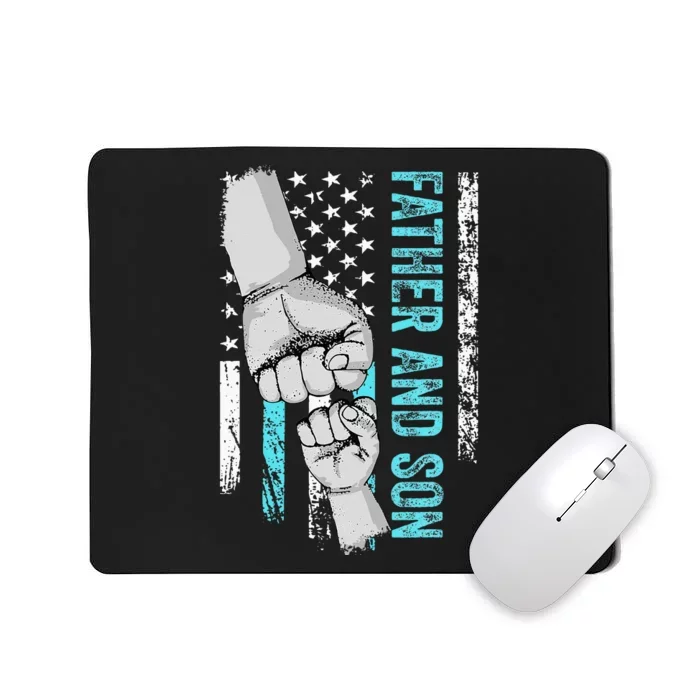 Father And Son American Flag Matching Fathers Day Father Son Mousepad