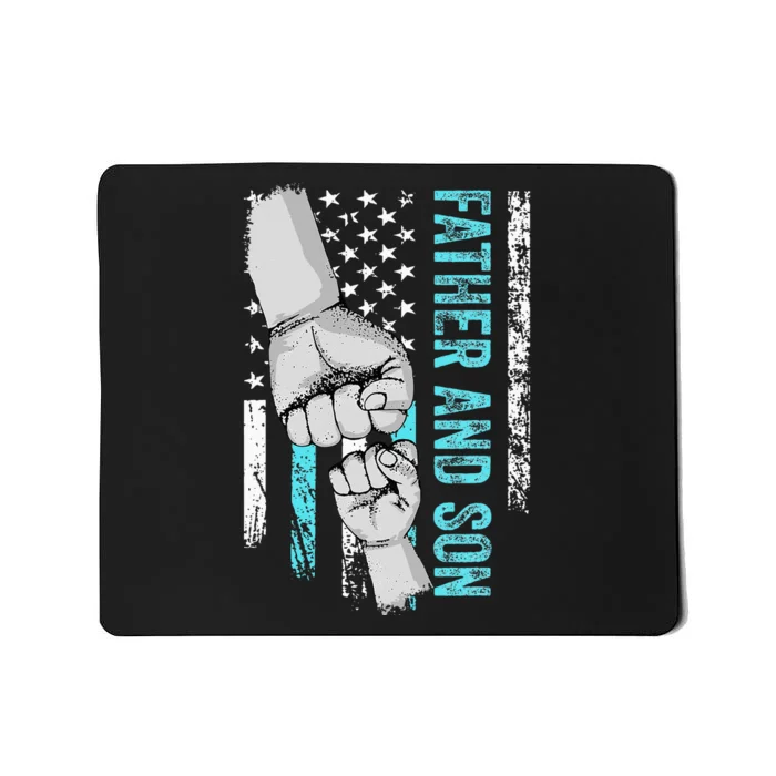 Father And Son American Flag Matching Fathers Day Father Son Mousepad