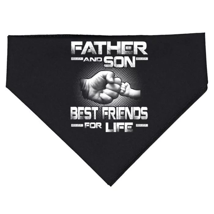 Father And Son Best Friend For Life Funny Fathers Day Great Gift USA-Made Doggie Bandana