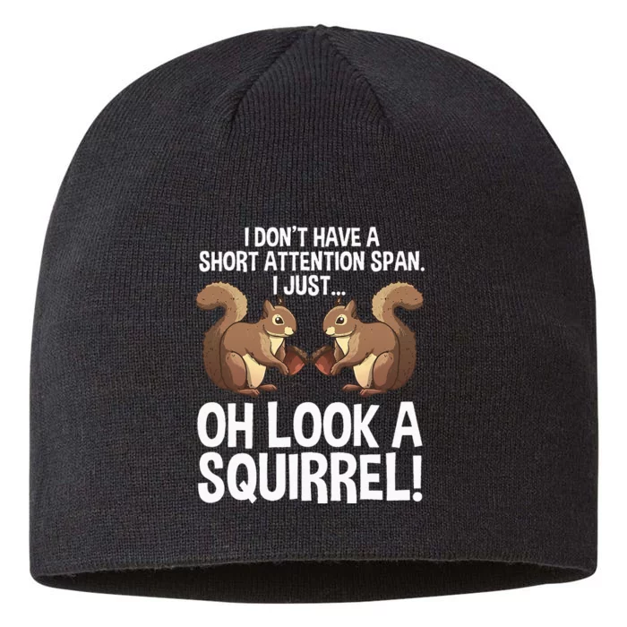 Funny ADHD Squirrel Design For  Chipmunk Pet Lovers 8 1/2in Sustainable Knit Beanie