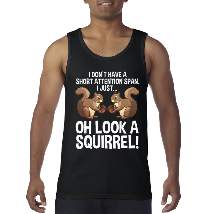 Funny ADHD Squirrel Design For  Chipmunk Pet Lovers Tank Top