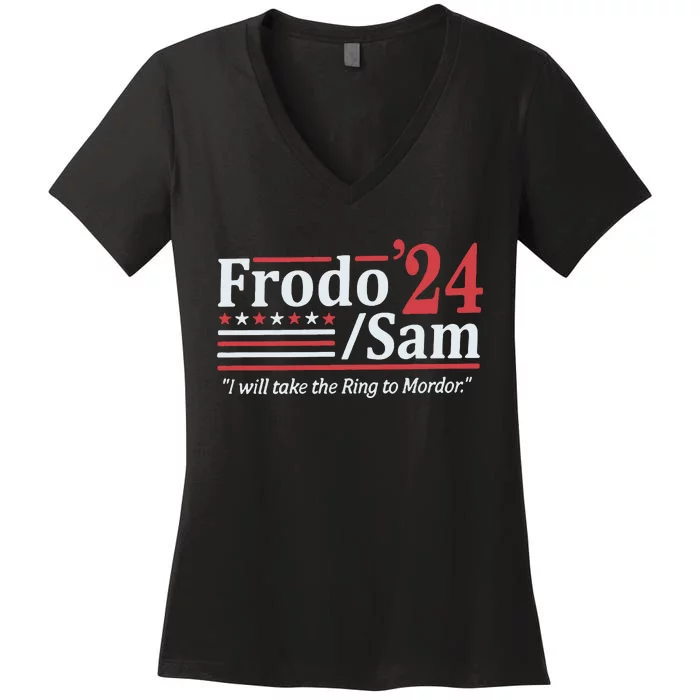 Frodo And Sam 2024 Women's V-Neck T-Shirt