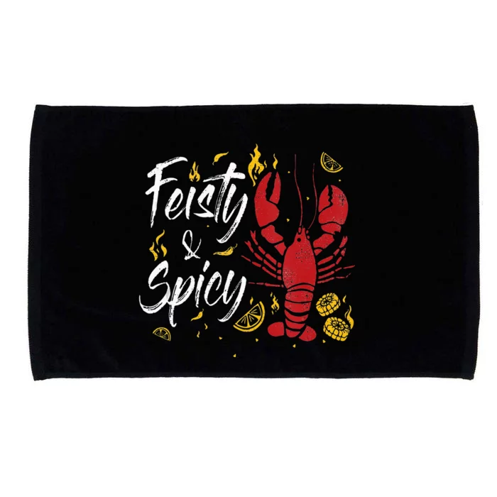 Feisty And Spicy Crawfish Funny Boil Cajun Crawfish Festival Microfiber Hand Towel