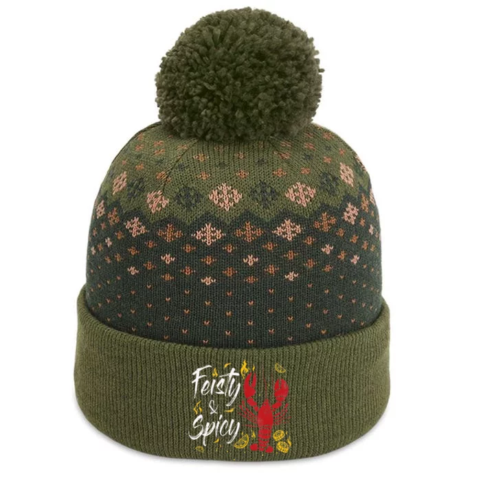 Feisty And Spicy Crawfish Funny Boil Cajun Crawfish Festival The Baniff Cuffed Pom Beanie