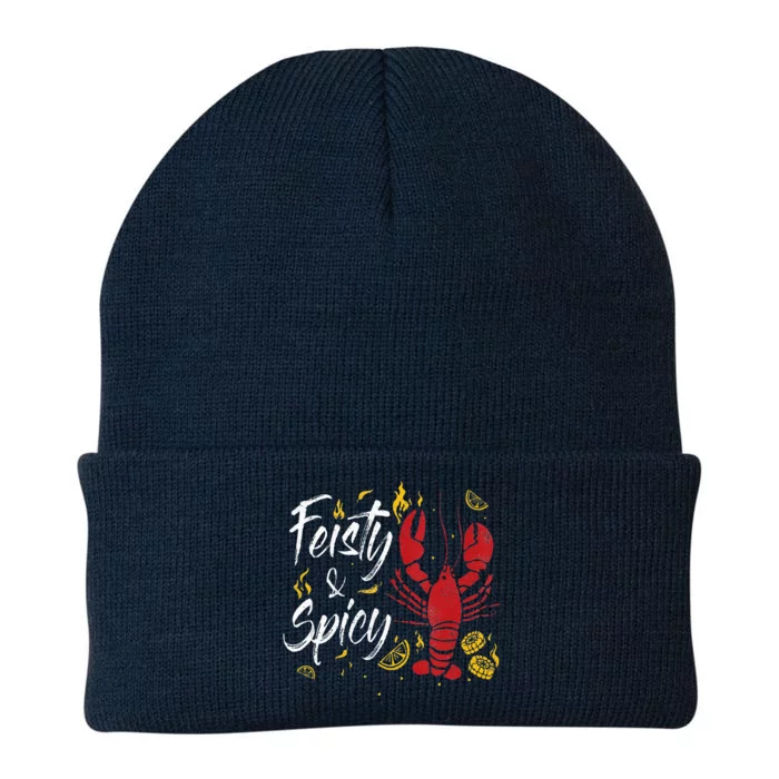 Feisty And Spicy Crawfish Funny Boil Cajun Crawfish Festival Knit Cap Winter Beanie