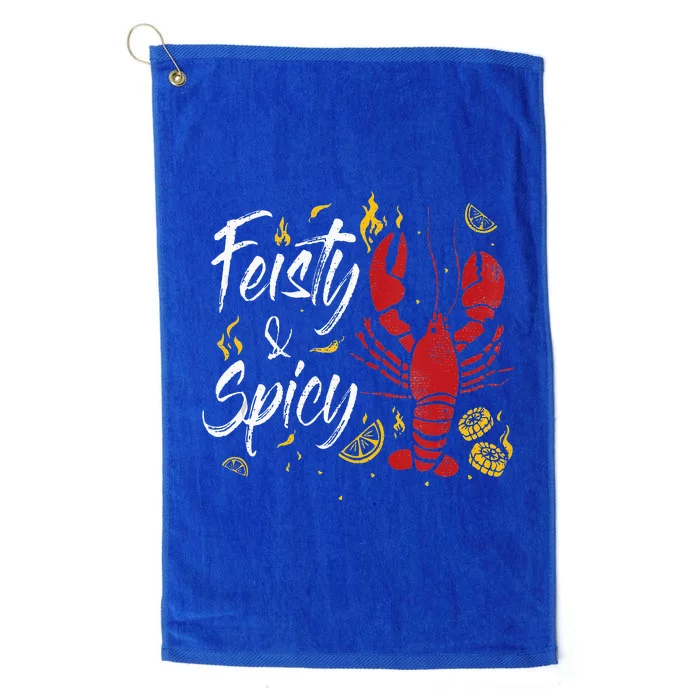 Feisty And Spicy Crawfish Funny Boil Cajun Crawfish Festival Platinum Collection Golf Towel