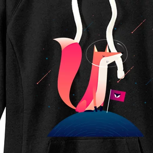 Funny Astronaut Space Fox Cool Fox Astronaut Graphic Design Great Gift Women's Fleece Hoodie