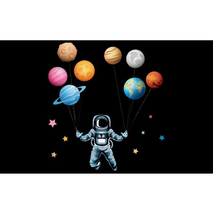 Funny Astronaut Spaceman Flies With Planet Balloons Bumper Sticker