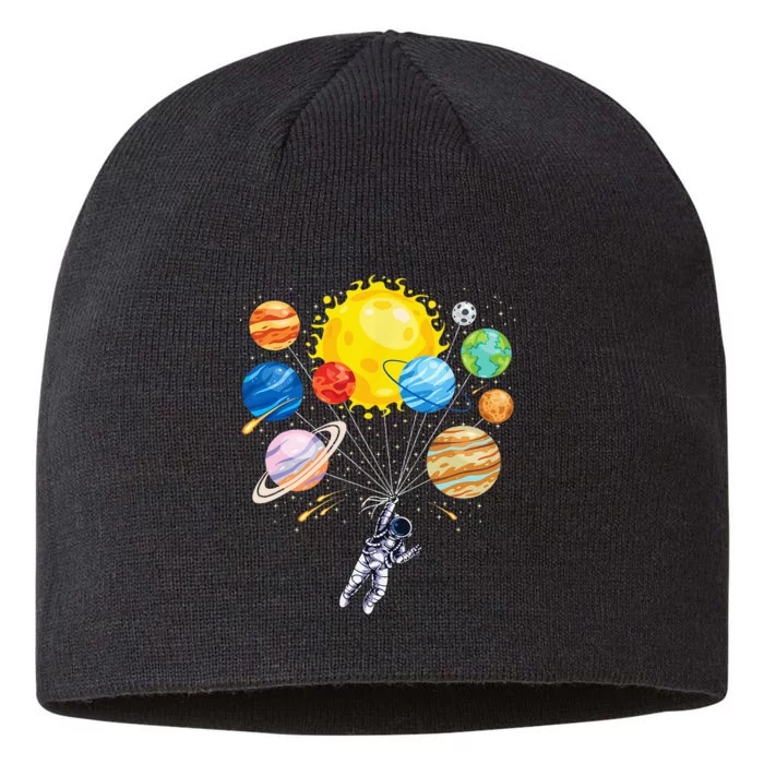 Funny Astronaut Space Balloon Planet Science Solar System 8 1/2in Sustainable Knit Beanie