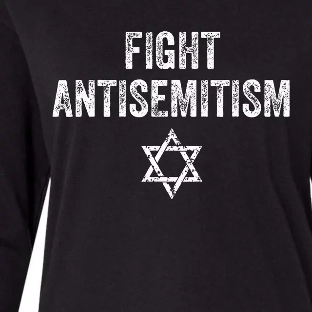 Fight Antisemitism Stop the Hate Jewish Pride Womens Cotton Relaxed Long Sleeve T-Shirt