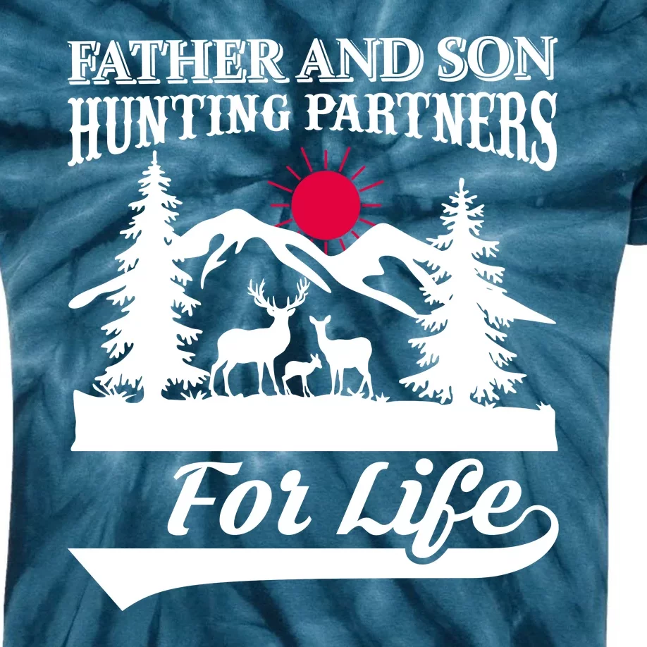 Father And Son Hunting Partners For Life Kids Tie-Dye T-Shirt