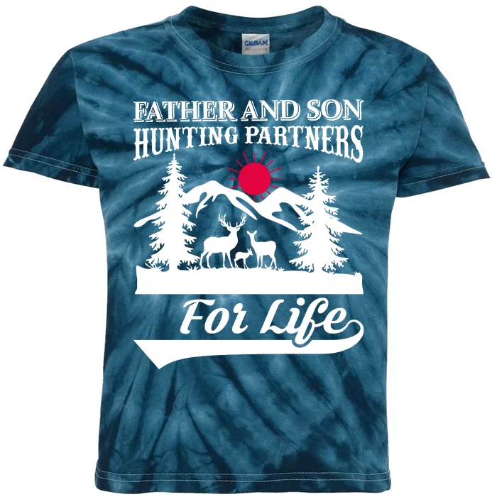 Father And Son Hunting Partners For Life Kids Tie-Dye T-Shirt