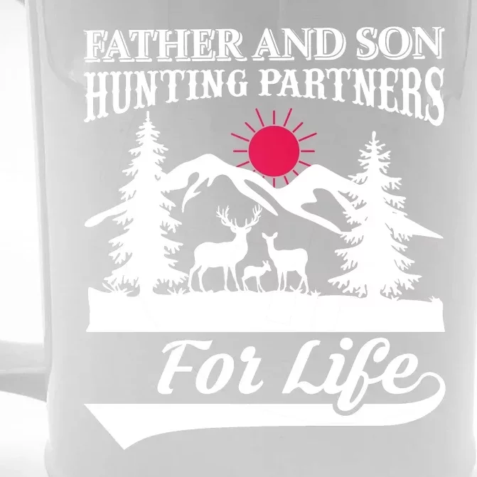 Father And Son Hunting Partners For Life Front & Back Beer Stein