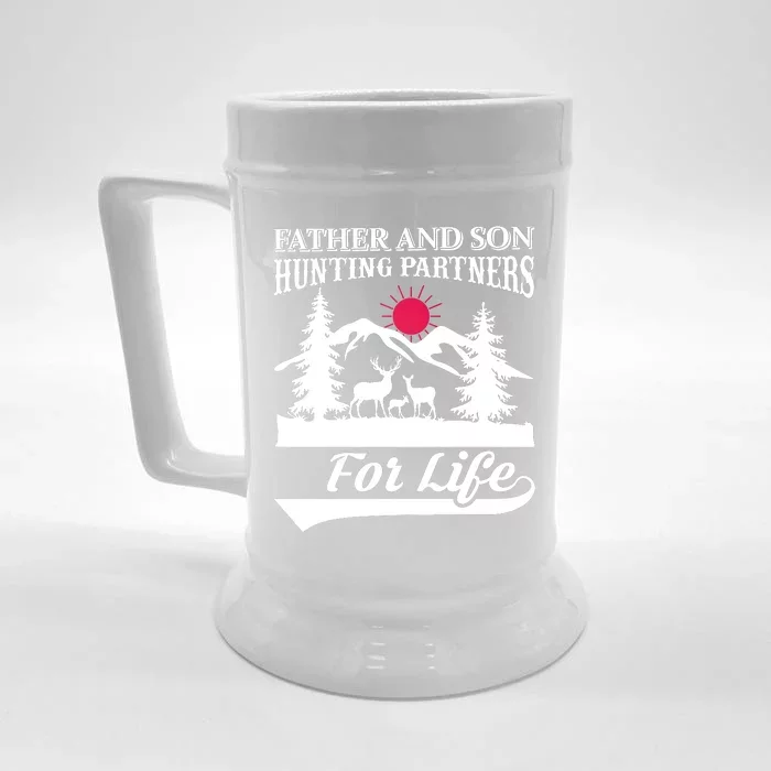 Father And Son Hunting Partners For Life Front & Back Beer Stein