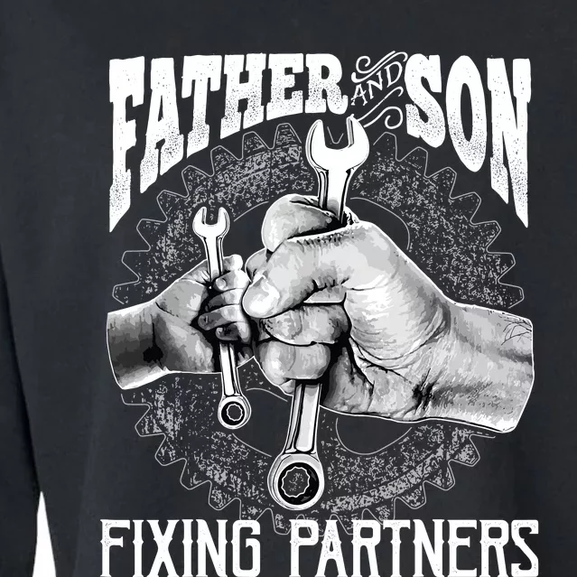 Father And Son Mechanic Mechanic FatherS Day Gift Cropped Pullover Crew