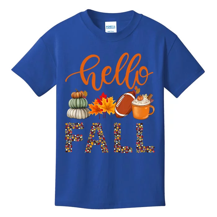 Fall Autumn Seasonal Wear Tis The Season Hello Fall Gift Kids T-Shirt