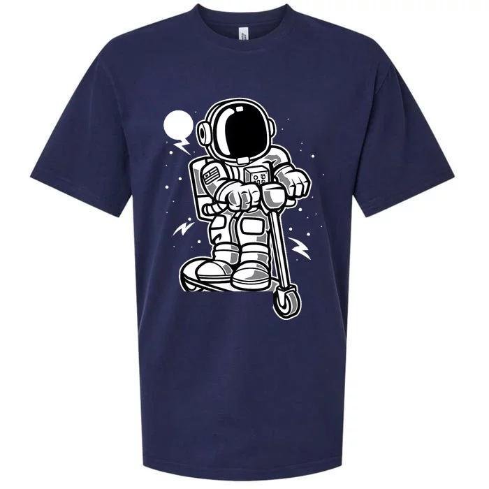 Funny Astronaut Scooter Space Galaxy Gift Sueded Cloud Jersey T-Shirt