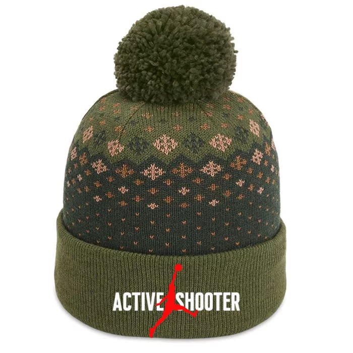 Funny Active Shooter Basketball Lovers Sarcasm Men Women The Baniff Cuffed Pom Beanie