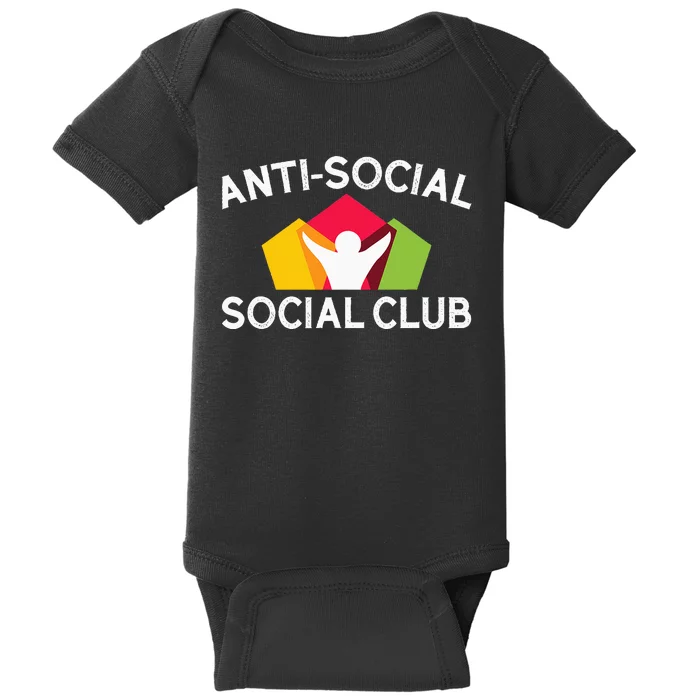 Funny Antisocial Social Club Baby Bodysuit