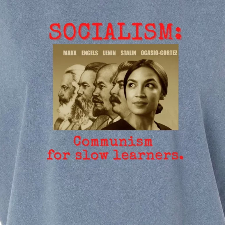 Funny Anti Socialist Conservative Garment-Dyed Women's Muscle Tee