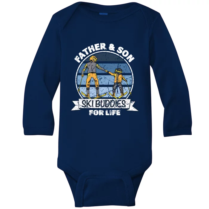 Father And Son Ski Buddies For Life Wintersport Dad Ski Gift Baby Long Sleeve Bodysuit