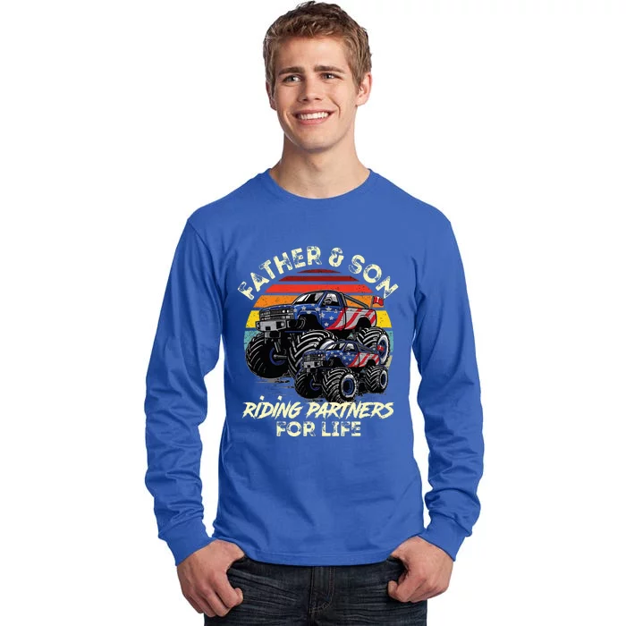 Father And Son Riding Monster Truck For Life Racing Truck Tall Long Sleeve T-Shirt