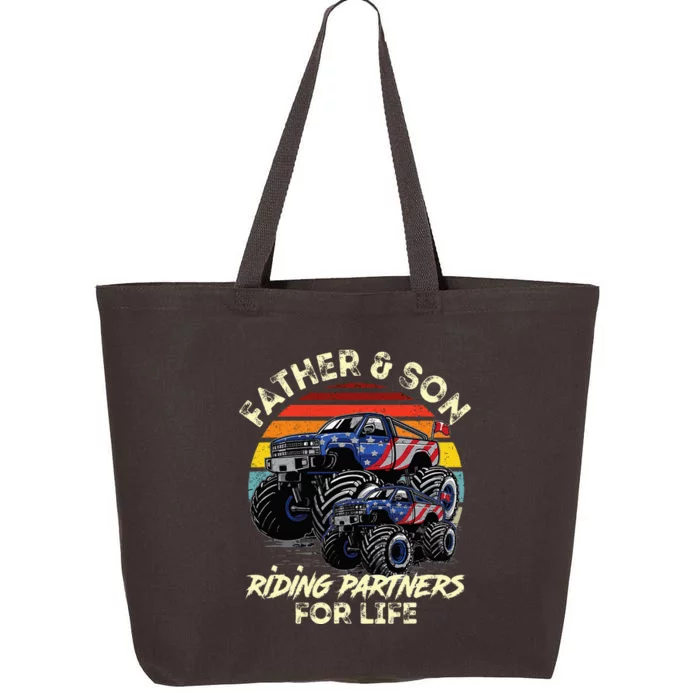 Father And Son Riding Monster Truck For Life Racing Truck 25L Jumbo Tote