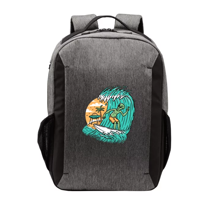 Funny Aliens Surfing On The Beach Holiday Vector Backpack