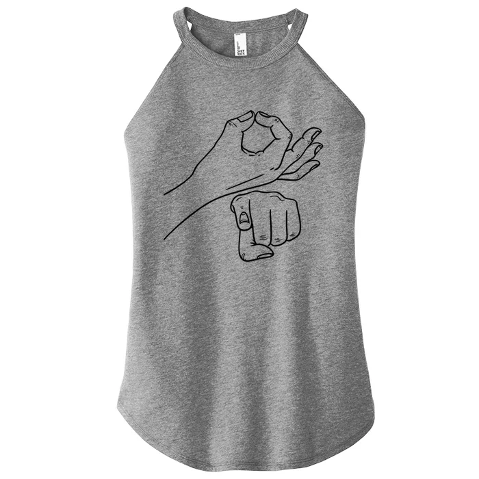 Funny Asl Sign Language (Explicit) Novelty Tee Gift Women’s Perfect Tri Rocker Tank