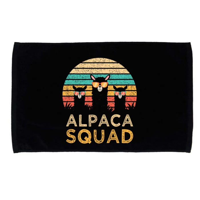 Funny Alpaca Squad Sunglasses Cool Alpacas Vintage Gift Microfiber Hand Towel