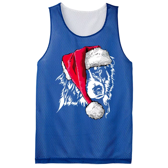 Funny Australian Shepherd Aussie Santa Christmas Dog Gift Mesh Reversible Basketball Jersey Tank