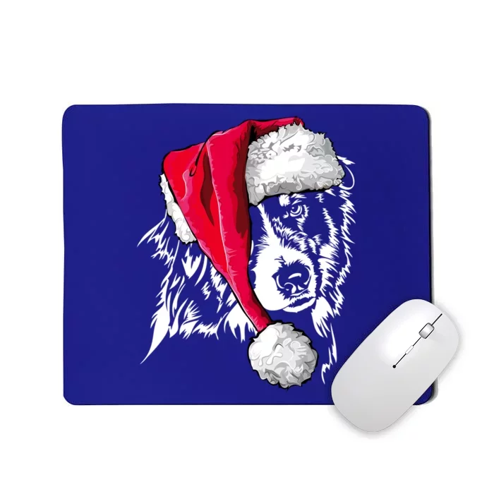 Funny Australian Shepherd Aussie Santa Christmas Dog Gift Mousepad