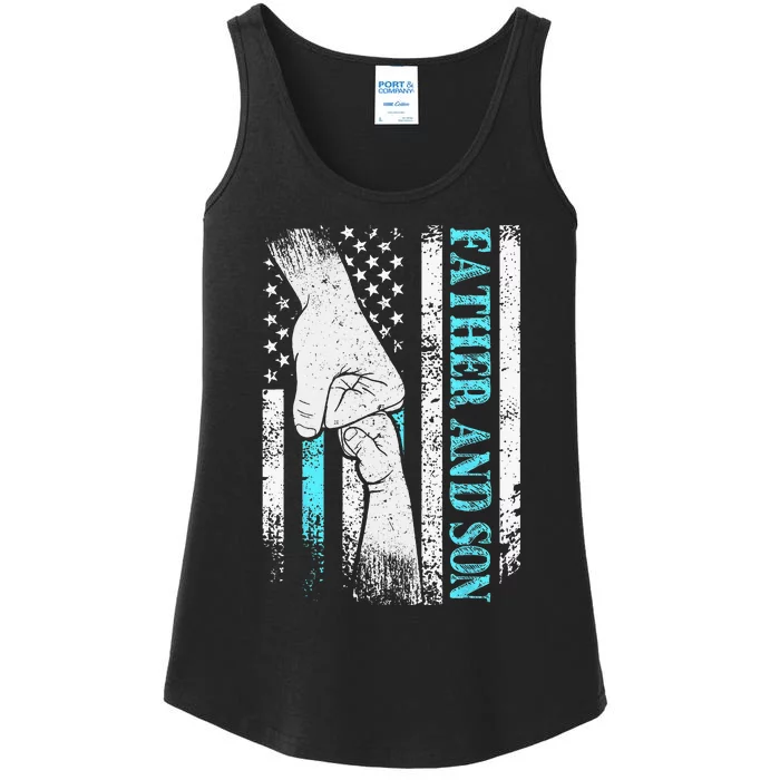 Father And Son American Flag Matching Fathers Day Father Son Ladies Essential Tank