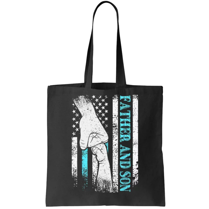 Father And Son American Flag Matching Fathers Day Father Son Tote Bag