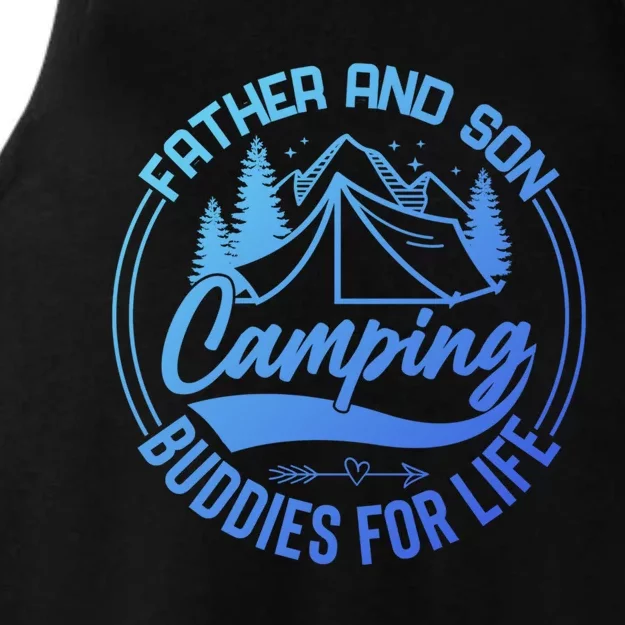 Father And Son Camping Buddies For Life Funny Camping Gift Ladies Tri-Blend Wicking Tank