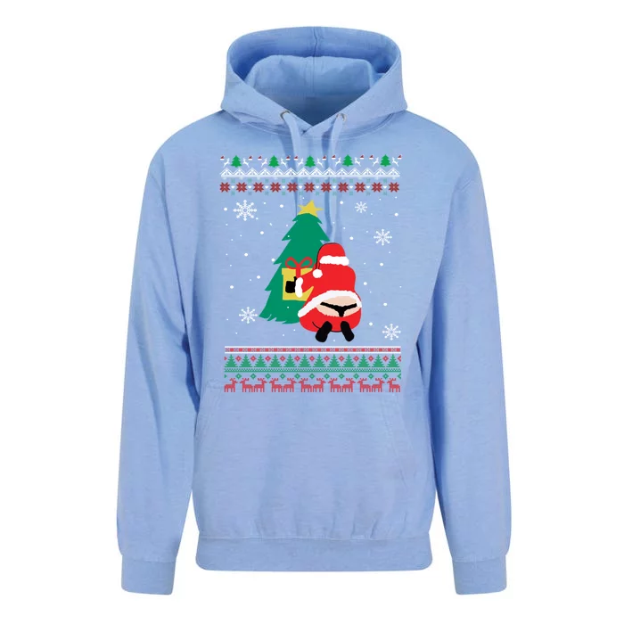 Funny Adult Santa's Whale Tail Thongs Ugly Christmas Sweater Unisex Surf Hoodie