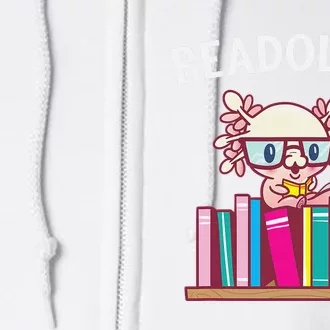 Funny Axolotl Shirt Book Reading Gift Bookworm   Boys & Girls Full Zip Hoodie