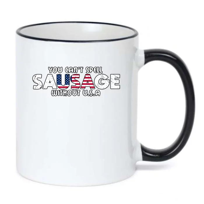 Funny America Sausage Usa Griller American Bbq Grilling Funny Gift Black Color Changing Mug