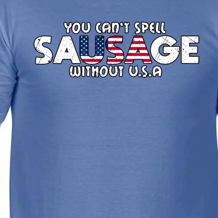 Funny America Sausage Usa Griller American Bbq Grilling Funny Gift Comfort Colors T-Shirt