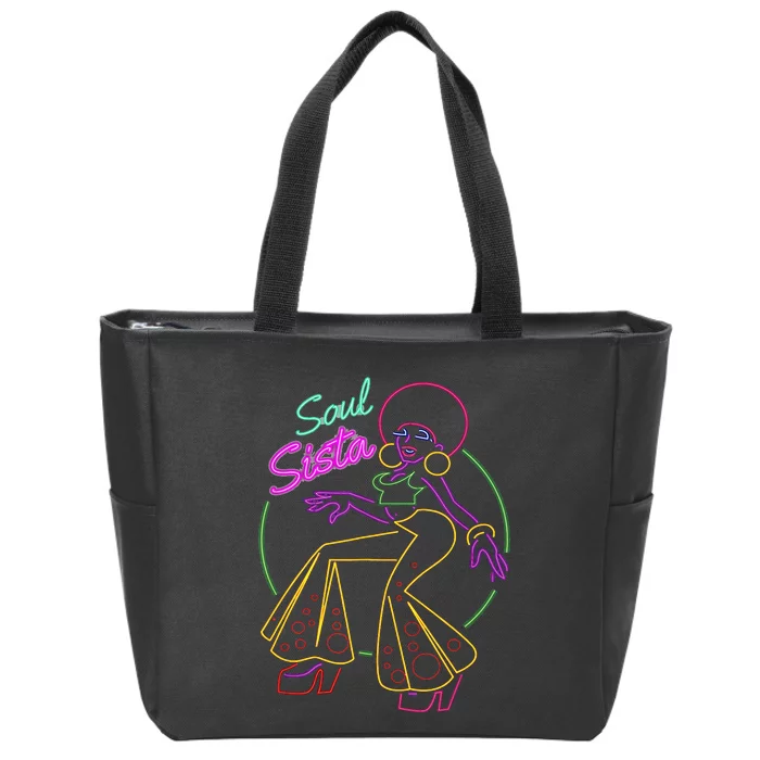 Funk And Soul Vintage 70s Costume Retro Afro Soul Music Zip Tote Bag