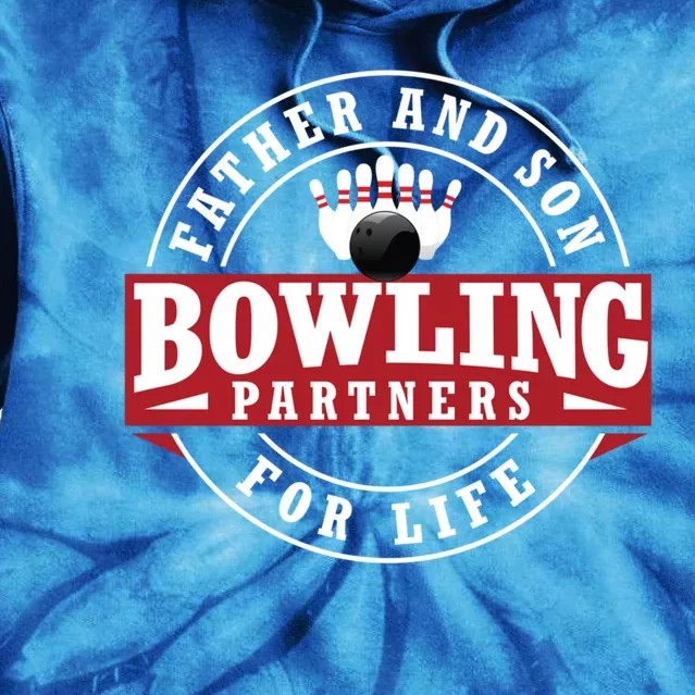 Father And Son Bowling Partners For Life Gift Tie Dye Hoodie