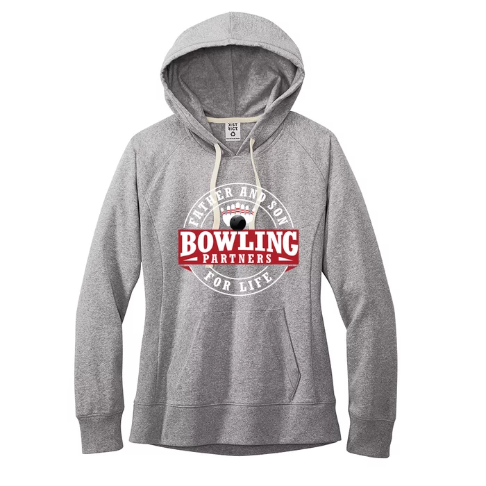 Father And Son Bowling Partners For Life Gift Women's Fleece Hoodie