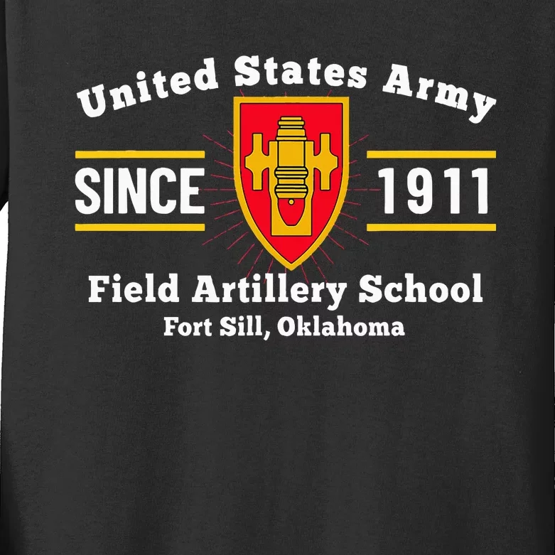 Field Artillery School King Of Battle Fort Sill Ok Kids Long Sleeve Shirt